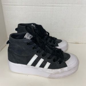 adidas Black and White Platform Sneakers